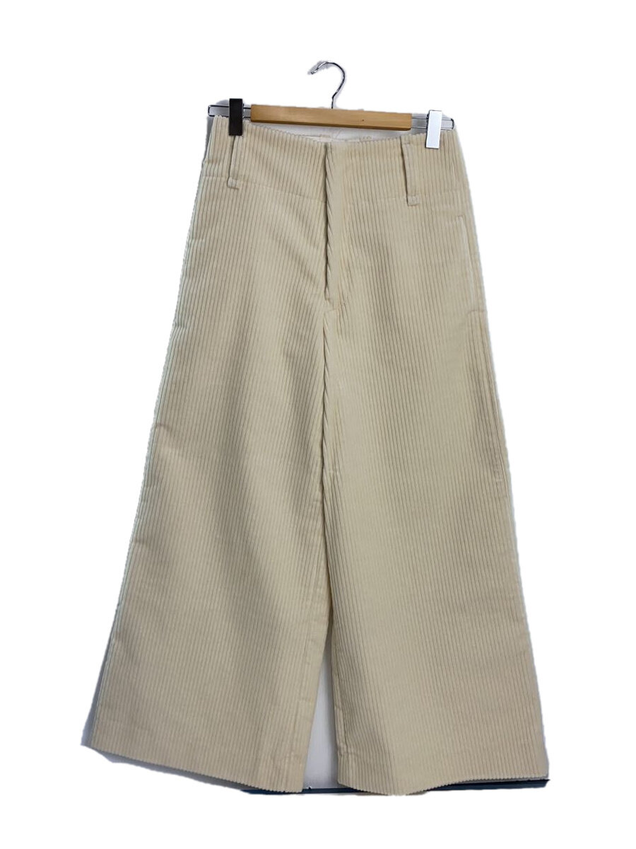 【中古】DRAWER◆ワイドパンツ/38/コーデュロイ/CRM/無地/6514-236-0654【レディースウェア】