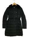 【中古】MONCLER◆ALCHEMILLE/ラビットファーカラー/ロングダウンコート/0/ナイロン/ブラック【レディースウェア】