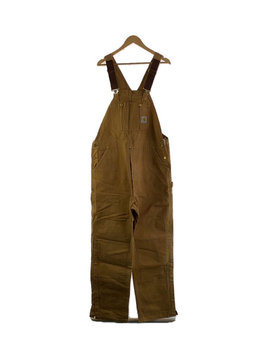 【中古】Carhartt◆USA製/ダック地/ダブルニー/オーバーオール/40/コットン/CML/無地/R05【メンズウェア】