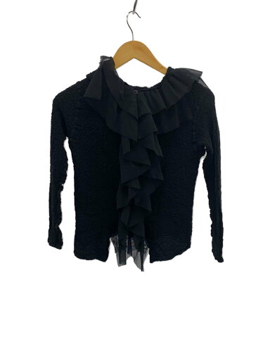 【中古】me ISSEY MIYAKE◆フリルカーディガン/コットン/BLK/MI74F0567【レディースウェア】 【中古】me ISSEY MIYAKE◆フリルカーディガン/コットン/BLK/MI74F0567【レディースウェア】
