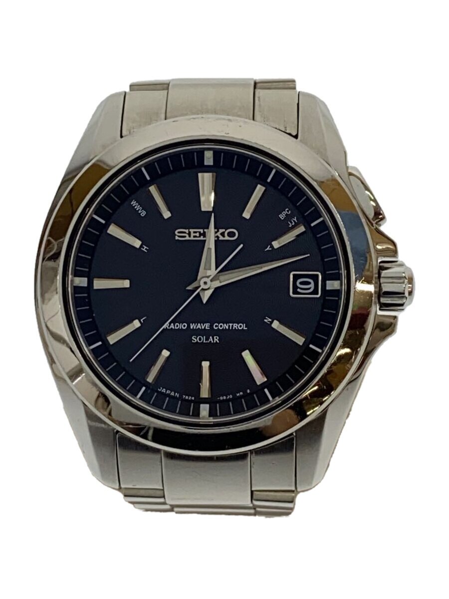 【中古】SEIKO◆ソーラー腕時計/アナログ/BLK/7B24-0AT0【服飾雑貨他】