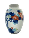 【中古】伊万里鍋島焼(畑萬陶苑)◆川副青山/花柄/花瓶【インテリア小物・日用雑貨】