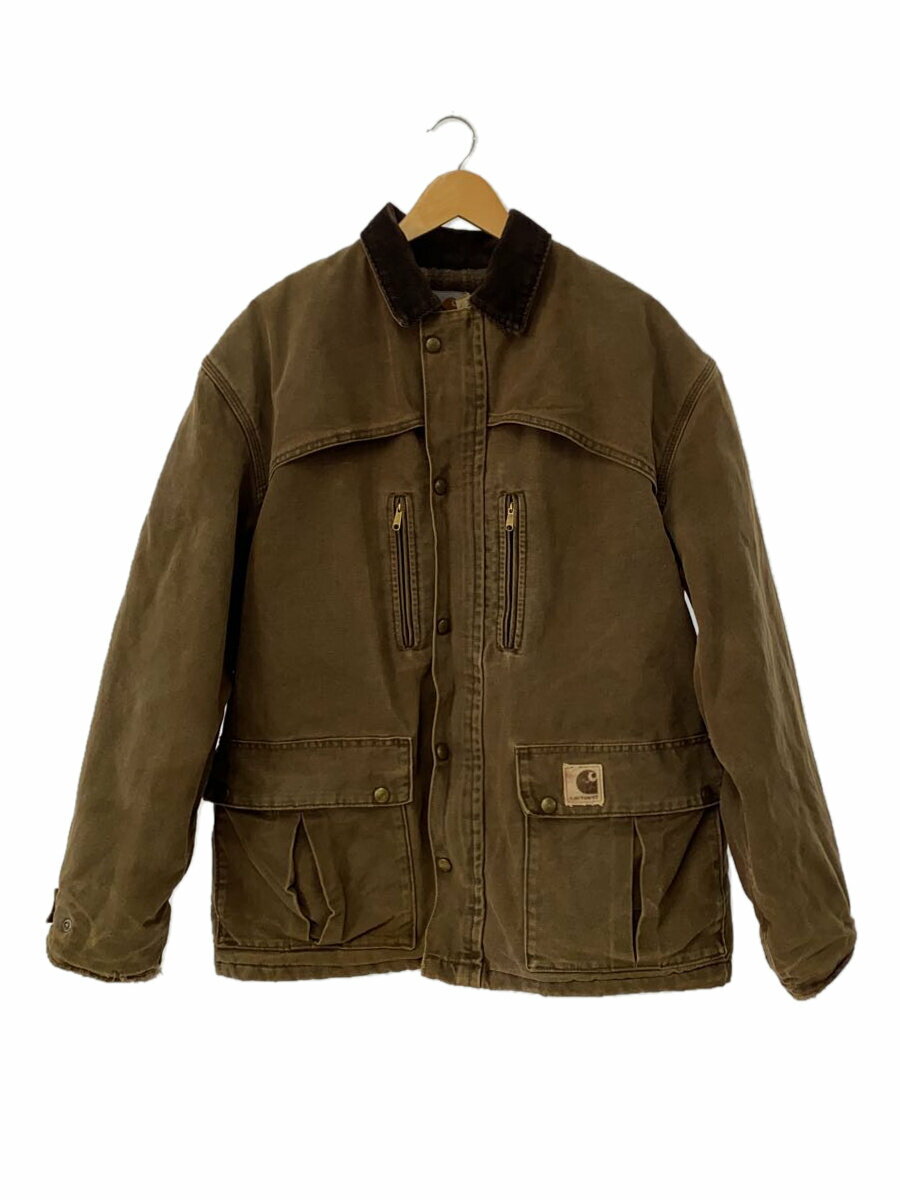 【中古】Carhartt◆90s/ブランケットライナー/ダック地/USA製/ワークジャケット/L/コットン/BRW【メンズウェア】