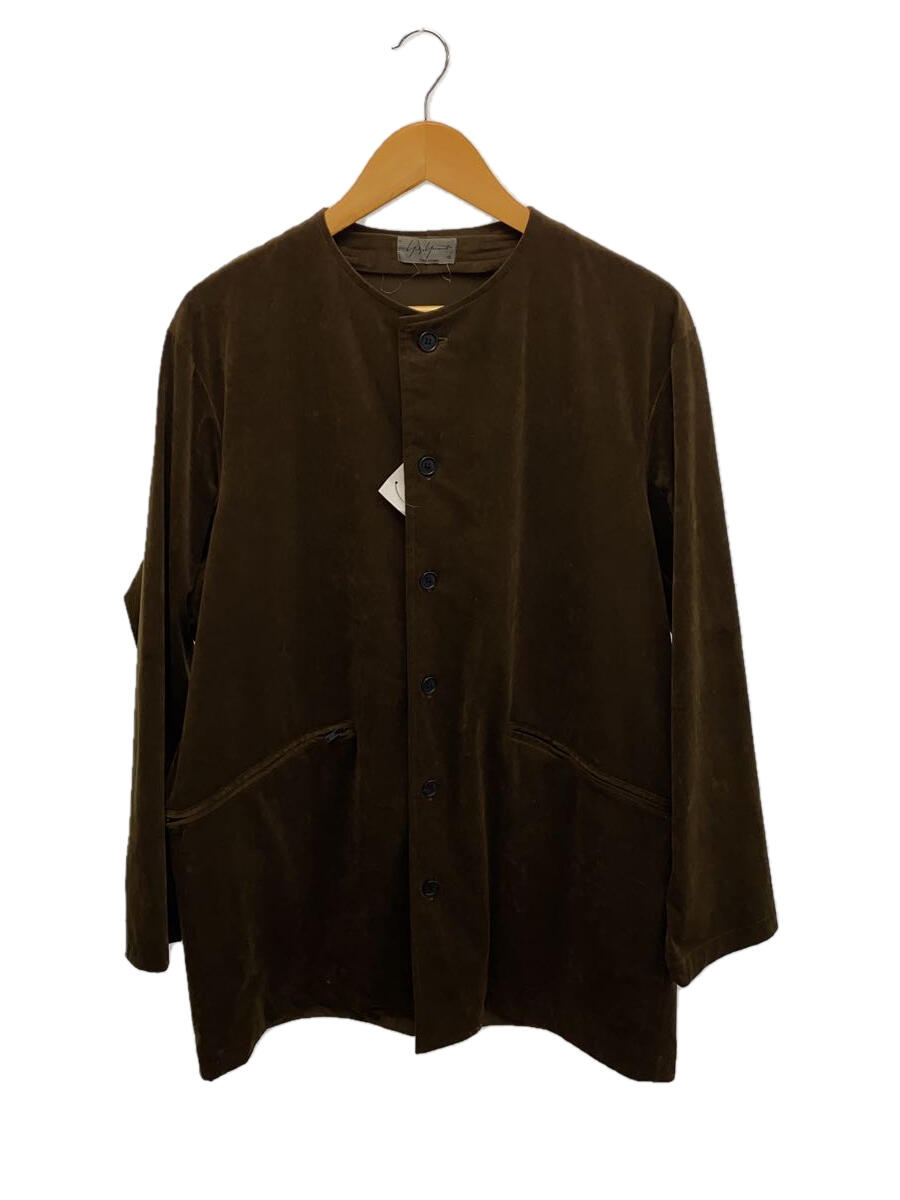 【中古】yohji yamamoto POUR HOMME◆17AW/ノーカラー/ジャケット/3/--/BRW/無地/HK-T74-570