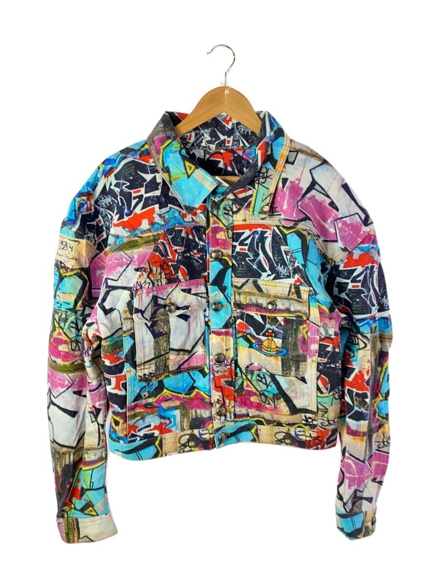 【中古】Vivienne Westwood◆DENIM BOXER JACKET/Gジャン/M/コットン/マルチカラー【メンズウェア】