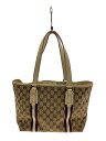【中古】GUCCI◆トートバッグ_シェリー_GGキャンバス/キャンバス/BEG/総柄【バッグ】(4)