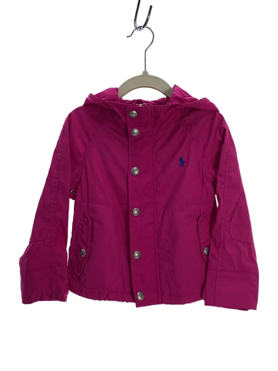 【中古】POLO RALPH LAUREN◆ジャケット/100cm/ナイロン/PNK/無地【キッズ】