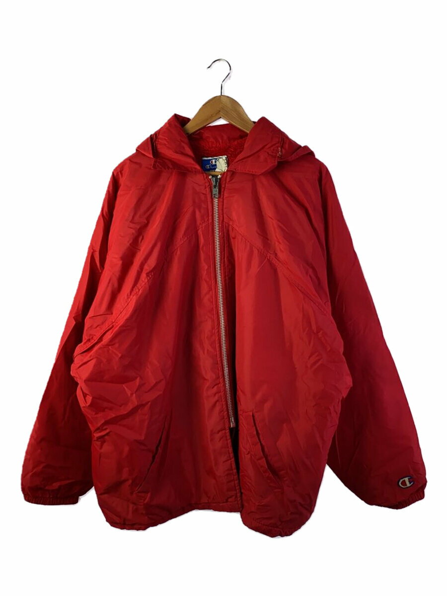【中古】Champion◆ジャケット/XL/ナイロン/RED/無地【メンズウェア】