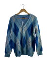 【中古】Needles◆カーディガン(厚手)/S/モヘア/BLU/チェック/LQ271/Mohair Cardigan - Argyle【メンズウェア】
