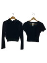 【中古】FOXEY NEWYORK◆フォクシーニューヨーク/ジップパーカー/インナーセット/40/ベロア/BLK//【レディースウェア】