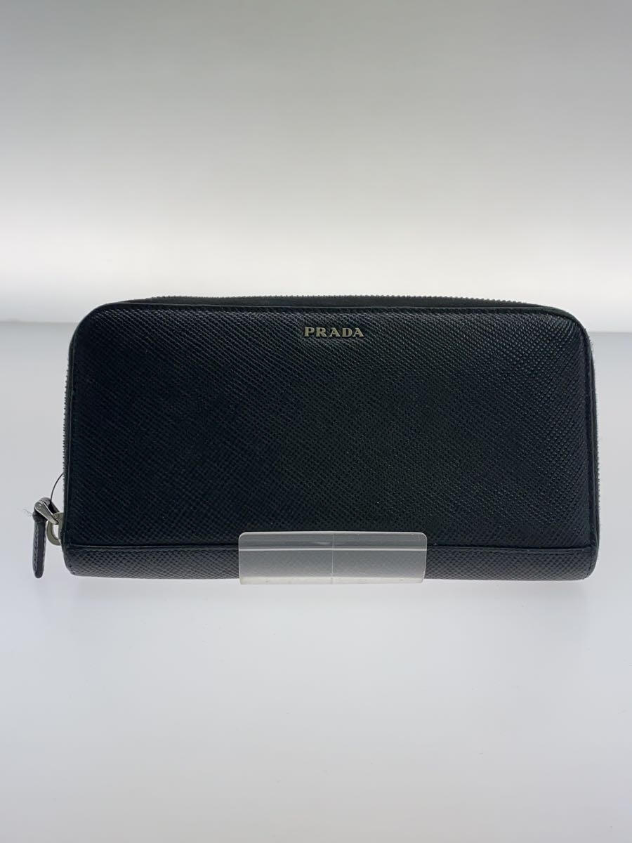 【中古】PRADA◆長財布/レザー/BLK/メンズ/2ML317【服飾雑貨他】