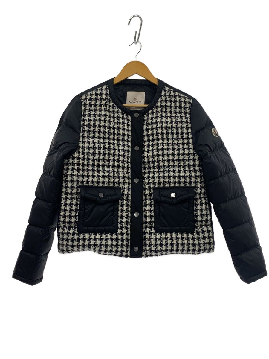 美品】MONCLER 半袖 ジャケット フリル ダブル ツイード風 生成り0 27.jpg