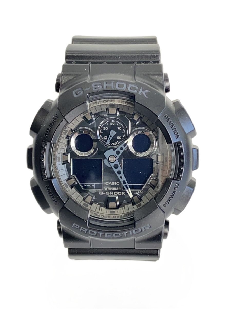 【中古】CASIO◆クォーツ腕時計/デジアナ/BLK/BLK/GA-100CF【服飾雑貨他】