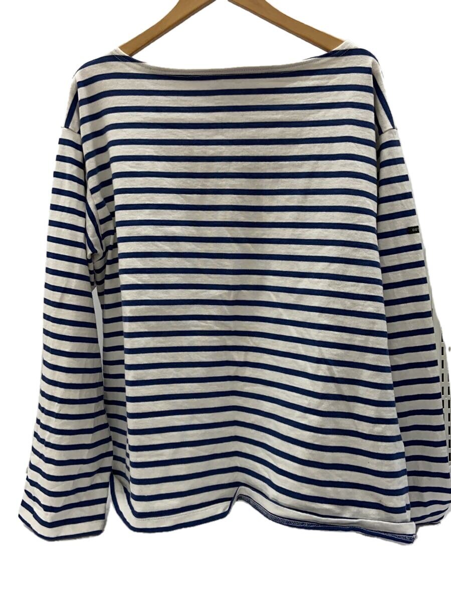 【中古】OUTIL◆長袖Tシャツ/2/コットン/WHT/ボーダー【メンズウェア】