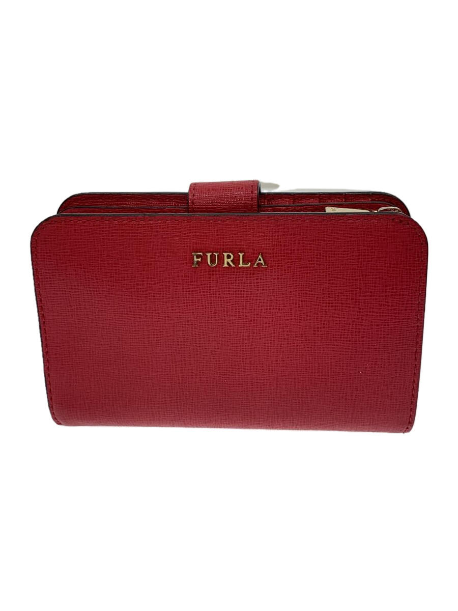 【中古】FURLA◆2つ折り財布/レザー/R