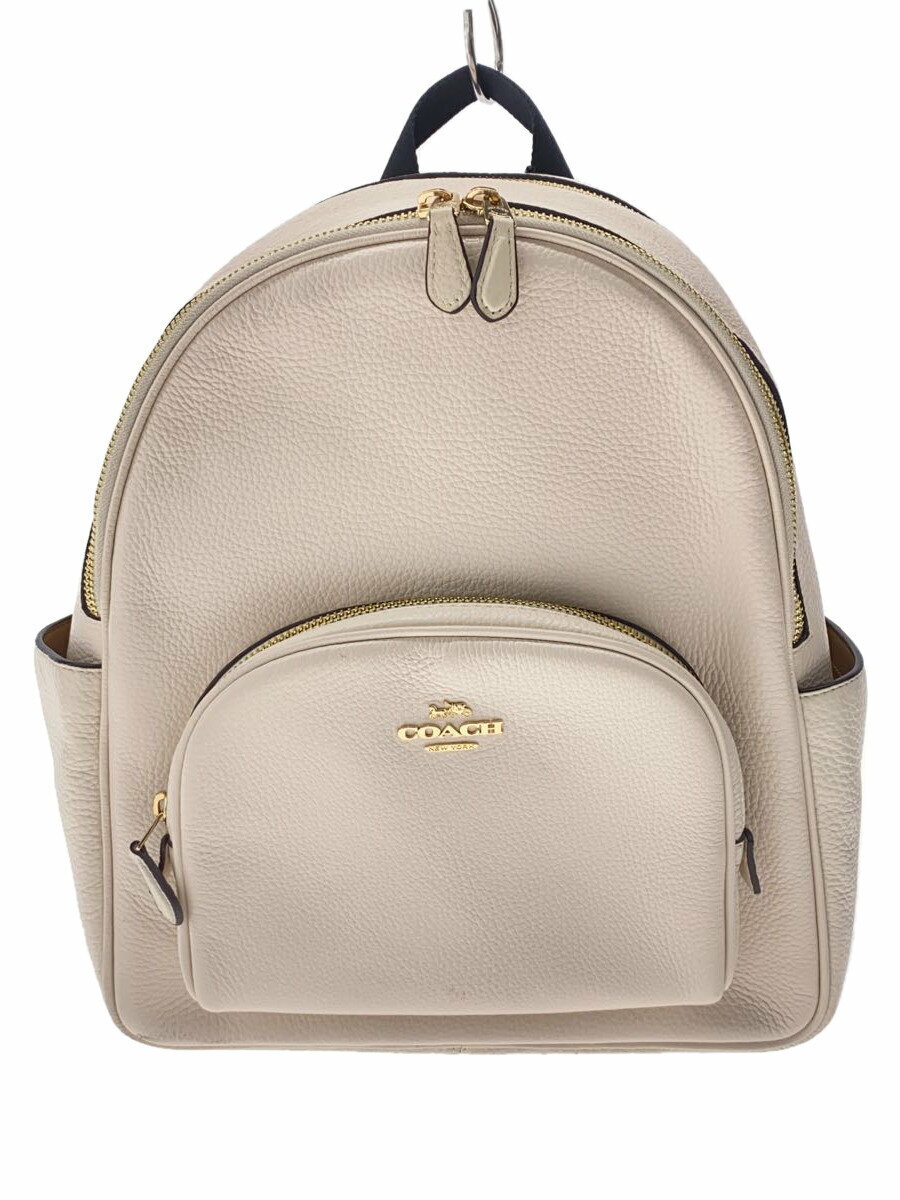 【中古】COACH◆リュック/レザー/PNK/無地/5666【バッグ】