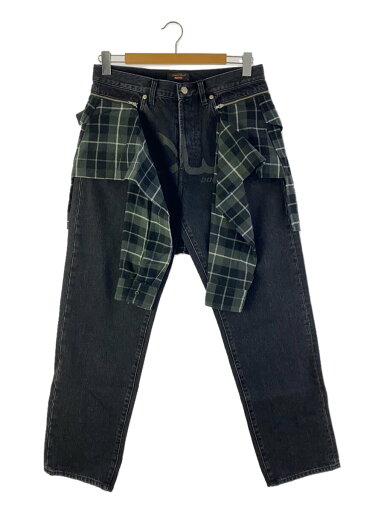 【中古】Supreme◆23SS/Layered Jean/ボトム/30/デニム/BLK/チェック【メンズウェア】 【中古】Supreme◆23SS/Layered Jean/ボトム/30/デニム/BLK/チェック【メンズウェア】