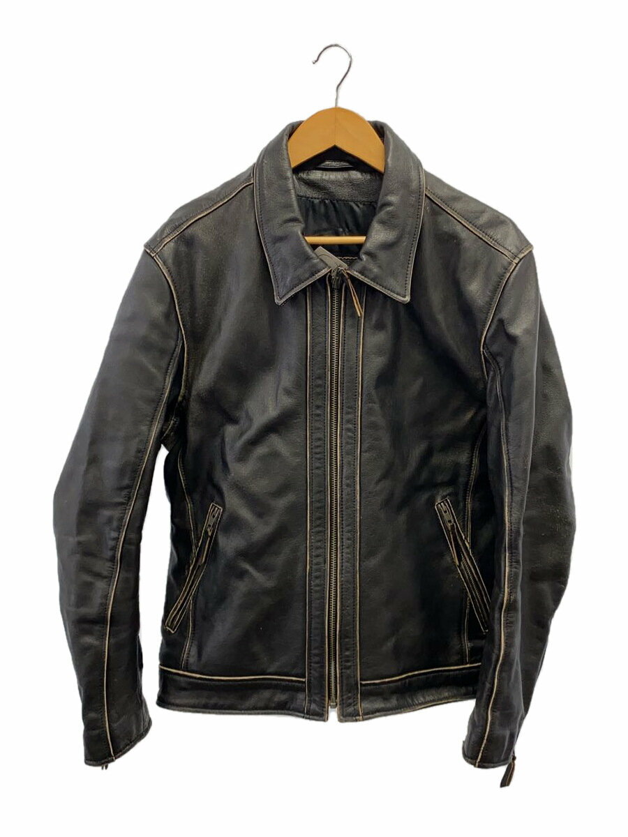 【中古】METZ/レザージャケット・ブルゾン/--/レザー/BLK【メンズウェア】