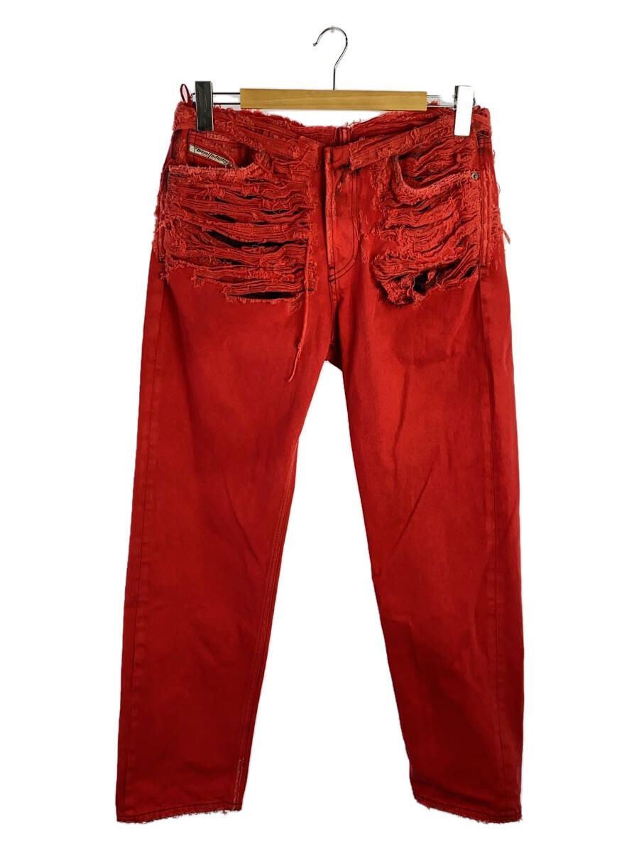 【中古】DIESEL◆ストレートパンツ/27/コットン/RED/無地/A09497【メンズウェア】