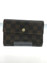 【中古】LOUIS VUITTON◆ポルト フォイユ アレクサンドラ_ダミエ エベヌ_ブラウン/PVC/ブラウン/レディース/N63067【服飾雑貨他】