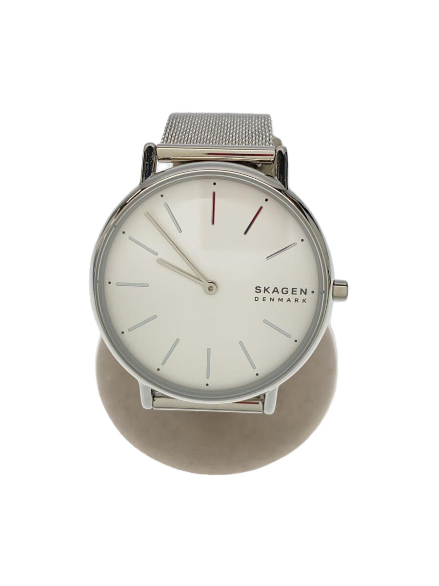 【中古】SKAGEN◆腕時計/アナログ/ステンレス/ホワイト/シルバー/SKW2785/251909【服飾雑貨他】