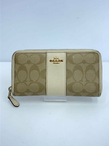 【中古】COACH◆長財布_シグネチャー/キャンバス/BEG/総柄/メンズ【服飾雑貨他】 【中古】COACH◆長財布_シグネチャー/キャンバス/BEG/総柄/メンズ【服飾雑貨他】