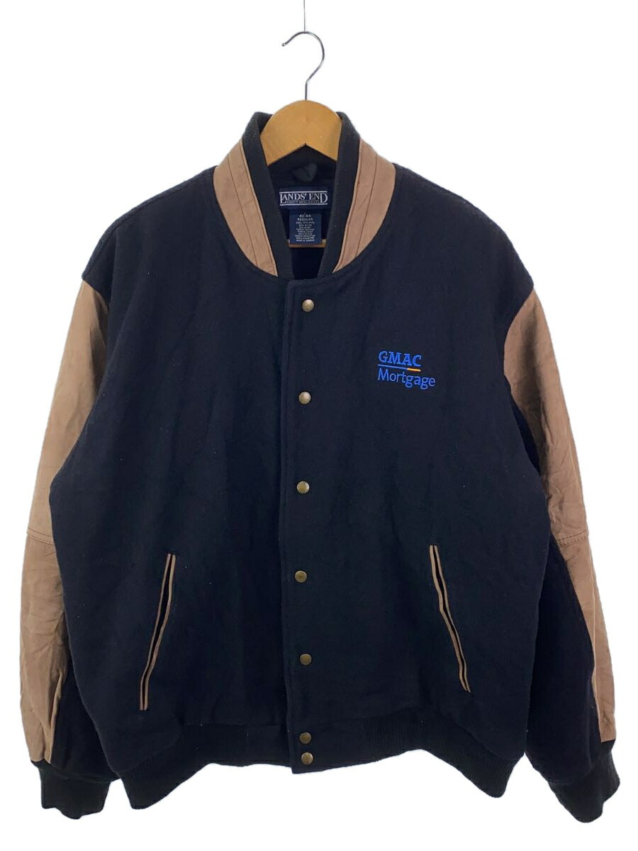 【中古】LANDS END◆LANDS END ランズエント/スカジャン/L/ウール/BLK/無地【メンズウェア】