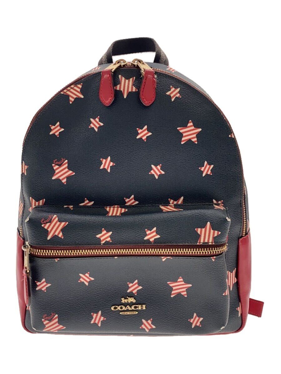 【中古】COACH◆COACH コーチ チャリーバッグ リュック/レザー/BLK/総柄/2865【バッグ】(4.0)