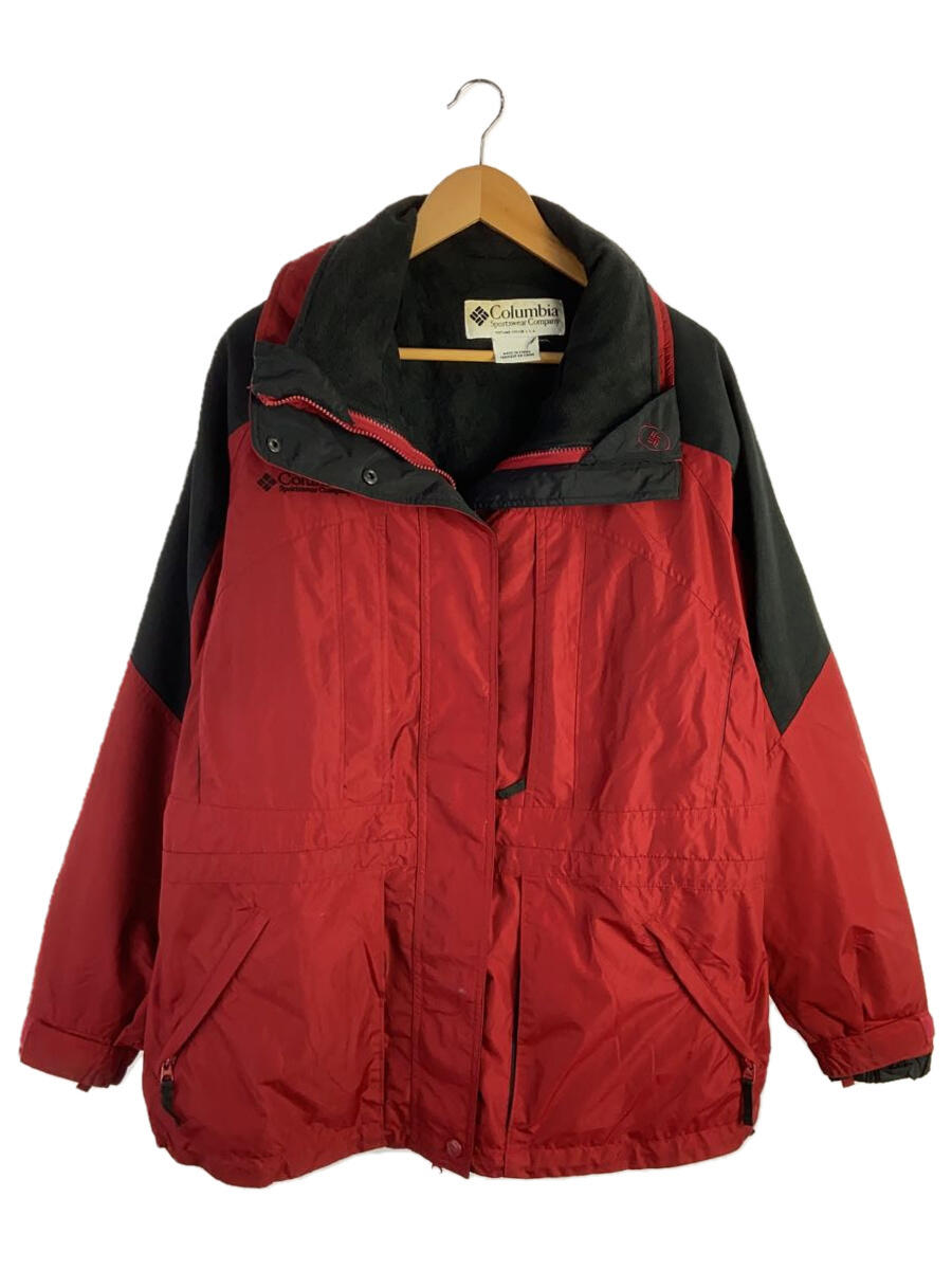 【中古】Columbia◆オールドマウンテンパーカー/ジャケット/ナイロン/RED/無地/f0sl7154【メンズウェア】
