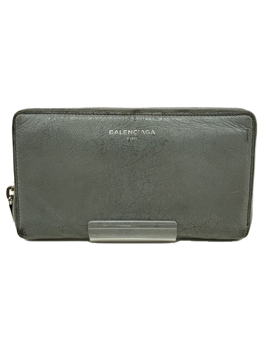 【中古】BALENCIAGA◆長財布/レザー/GRY/519641・1505・Z・532244【服飾雑貨他】