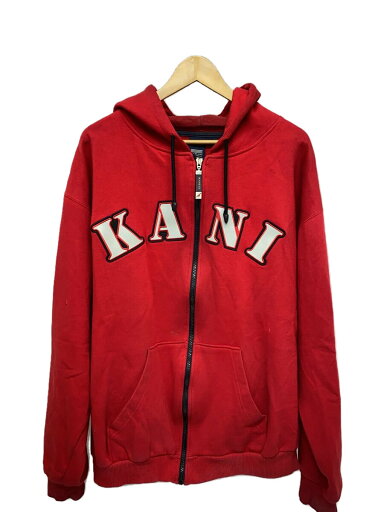 【中古】KARL KANI◆ジップパーカー/XL/コットン/RED【メンズウェア】 【中古】KARL KANI◆ジップパーカー/XL/コットン/RED【メンズウェア】