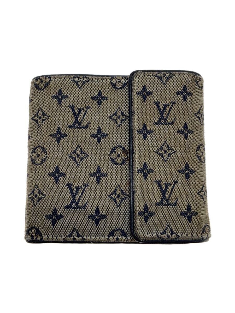 【中古】LOUIS VUITTON◆ポルト・ビエ・カルト・クレディ・モネ_モノグラム・ミニ_GRY/キャンバス/GRY/レディース【服飾雑貨他】