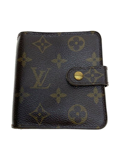 【中古】LOUIS VUITTON◆コンパクト・ジップ_モノグラム・キャンバス_BRW/PVC/BRW/レディース【服飾雑貨他】 【中古】LOUIS VUITTON◆コンパクト・ジップ_モノグラム・キャンバス_BRW/PVC/BRW/レディース【服飾雑貨他】