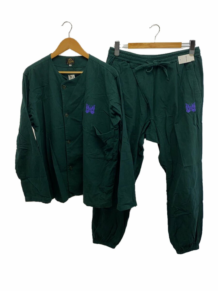 【中古】Needles◆Pajama Set Cotton Flannel/セットアップ/M/コットン/GRN/NS239SH/NS239PT【メンズウェア】