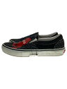 【中古】VANS◆Skate Slip-On/KROOKED/シューズ/スリッポン/27.5cm/ブラック【シューズ】(4)