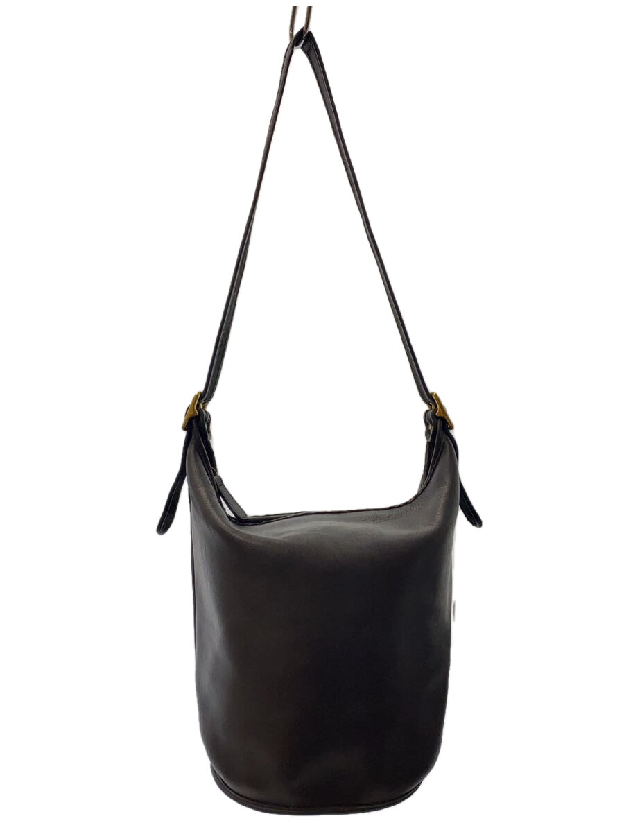 【中古】COACH◆OLD/オールドコーチ/バケツ/ショルダーバッグ/レザー/BLK/無地【バッグ】