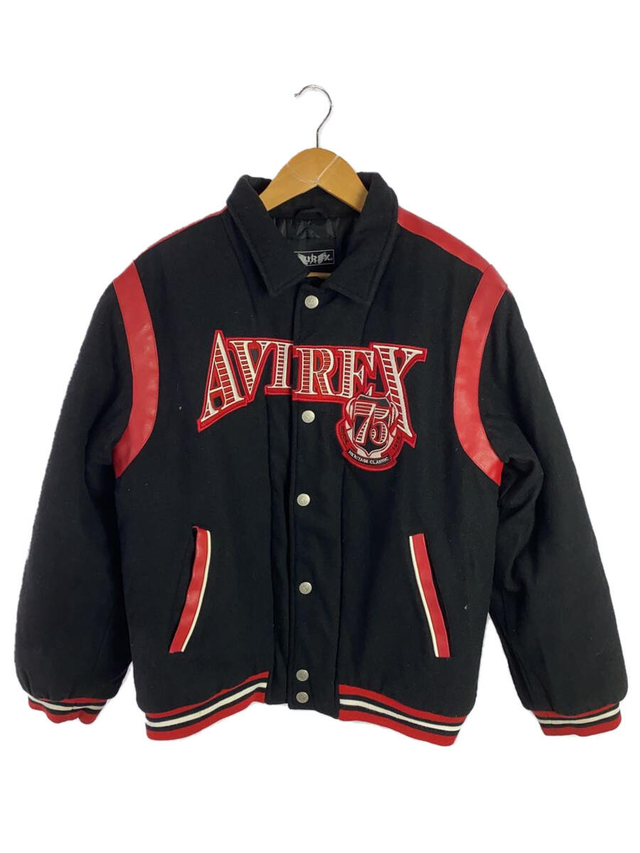 【中古】AVIREX◆スタジャン/XL/ウール/BLK【メンズウェア】