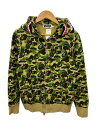 【中古】A BATHING APE◆ジップパーカー/S/コットン/KHK/001zpj3010007m【メンズウェア】