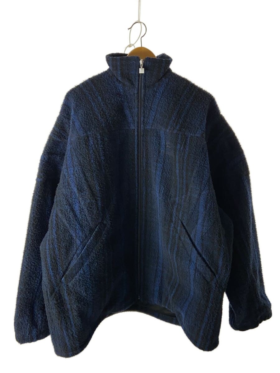 【中古】BALENCIAGA◆毛羽立ち有/2021/フリースジャケット/46/ウール/NVY/ストライプ/675648//【メンズウェア】