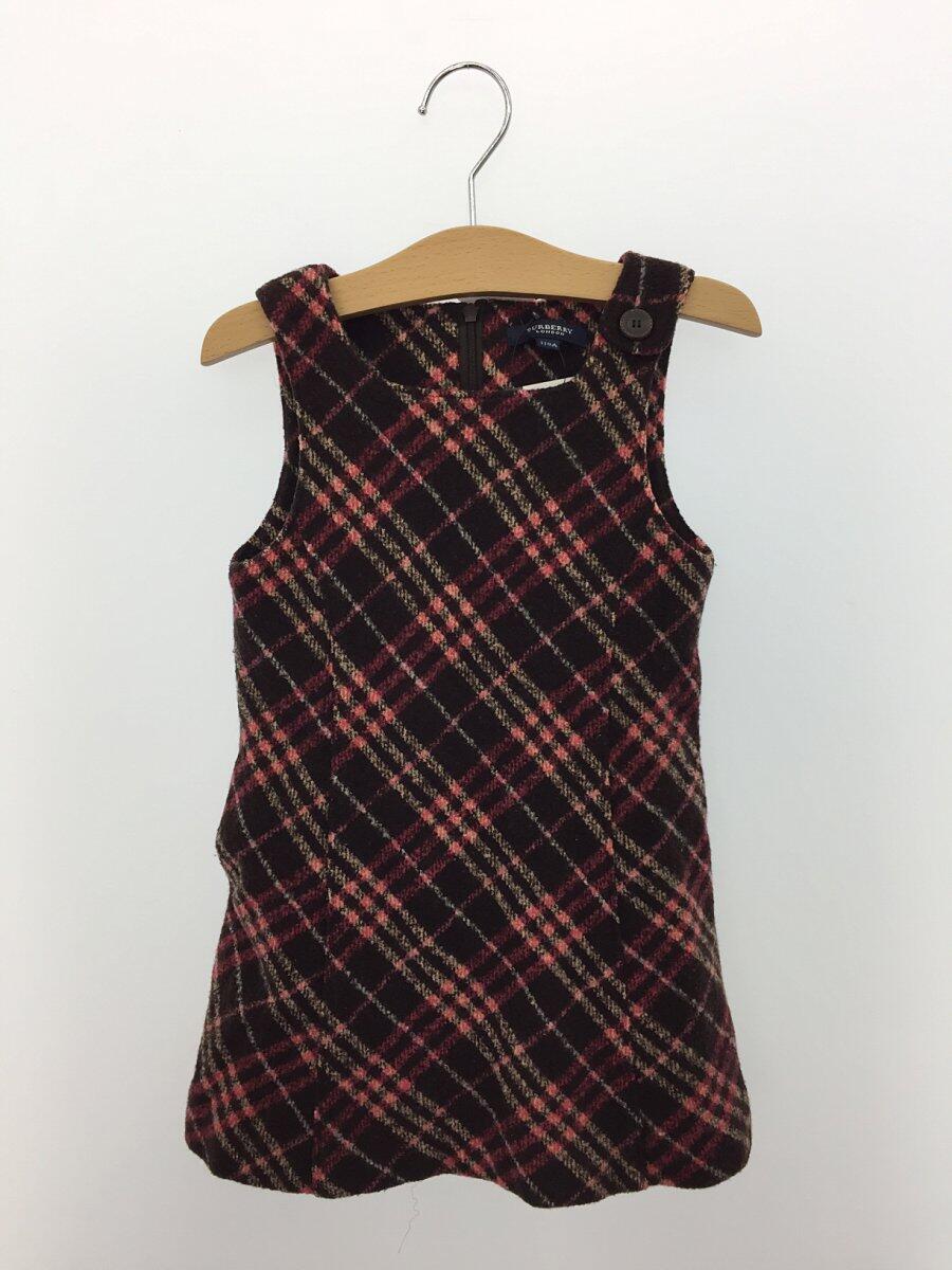 【中古】BURBERRY LONDON◆ワンピース/110cm/ウール/チェック//【キッズ】