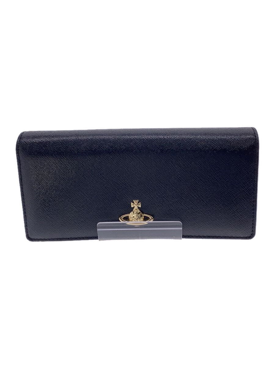 【中古】Vivienne Westwood◆VICTORIA CLASSIC CREDIT CARD WALLET/二つ折り長財布/レザー/BLK【服飾雑貨他】