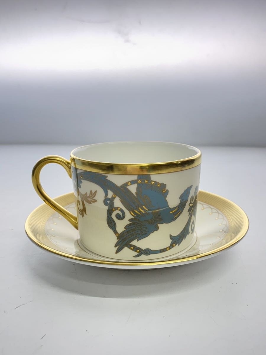 【中古】WEDGWOOD◆フェニックス・ティーカップ&ソーサー(不死鳥・火の鳥)/WHT/1065303【キッチン用品】