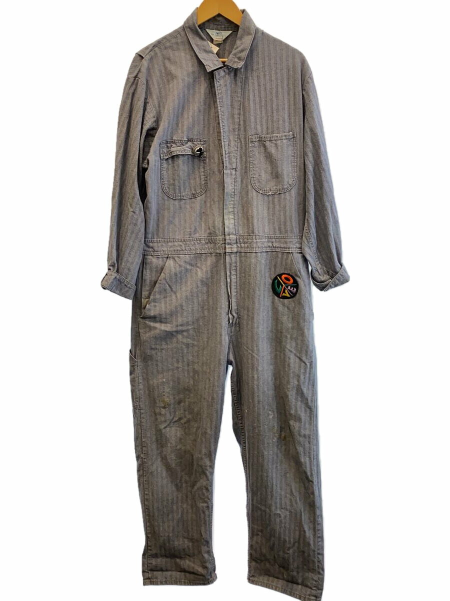 【中古】sears◆オールインワン/44/コットン/BLU/ストライプ【メンズウェア】
