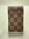 【中古】LOUIS VUITTON◆エテュイ・シガレット_ダミエ・エベヌ_BRW/PVC/BRW/メンズ【服飾雑貨他】