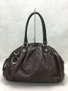 【中古】GUCCI◆ハンドバッグ_スーキー_グッチシマ_レザー_ブラウン/レザー/BRW/総柄【バッグ】