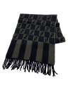 【中古】FENDI◆マフラー/ウール/KHK/総柄/レディース【服飾雑貨他】