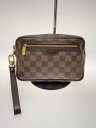 【中古】LOUIS VUITTON◆ポシェット・ビエ・マカオ_ダミエ・エベヌ/PVC/ブラウン/ポーチ/総柄【バッグ】(4)