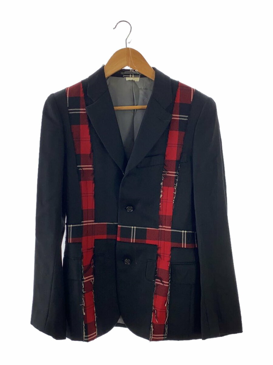 【中古】COMME des GARCONS HOMME PLUS◆08AW/タイムフォーマジック/タータンチェック/ドッキング/シングルジャケット/SS/PB-J013【メンズウェア】