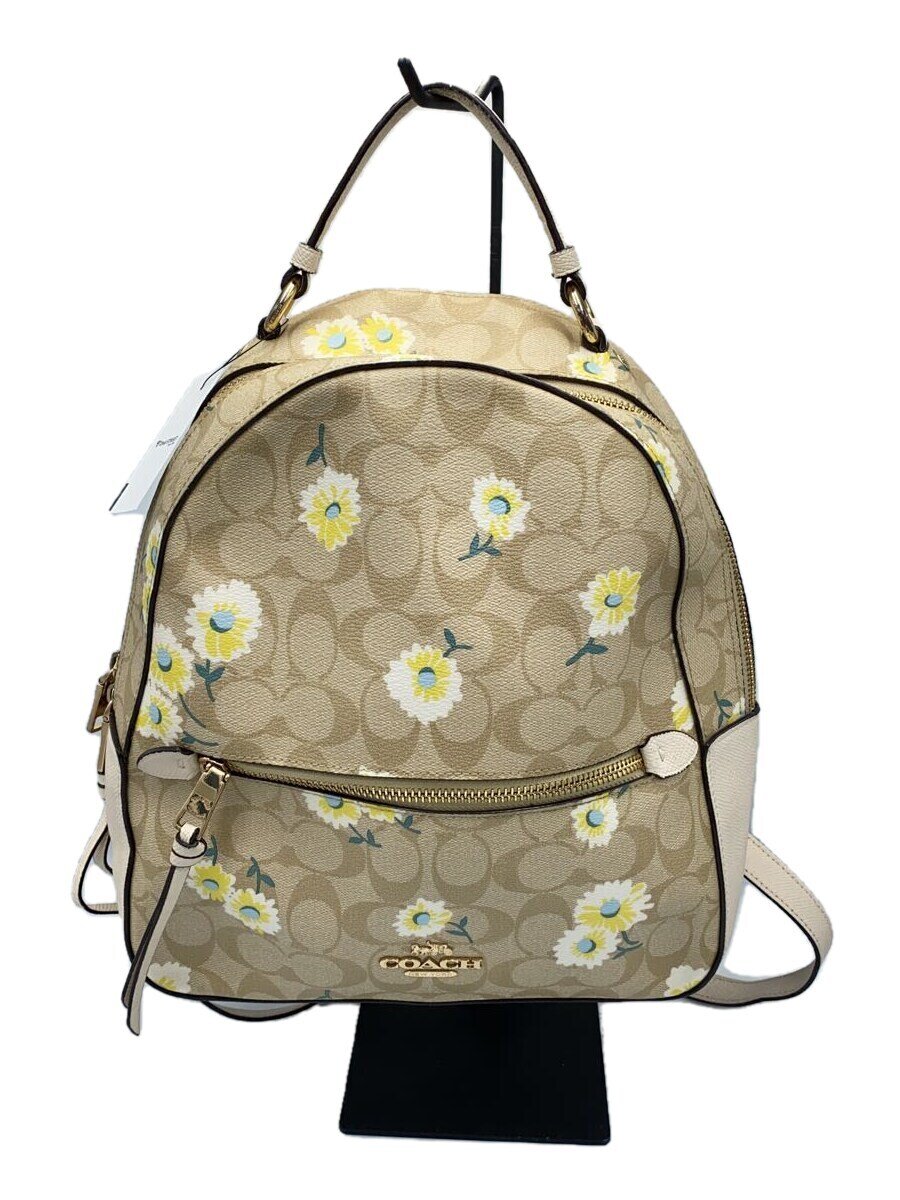 COACH - 【中古】COACH◆リュック/PVC/BEG/花柄/C2856【バッグ】