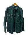 【中古】EDDIE BAUER◆エディーバウアー/モールスキン/長袖シャツ/XXL/コットン/GRN/無地【メンズウェア】